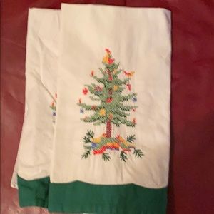 CHRISTMAS TREE TEA COTTON TOWELS (2) 21”X15”